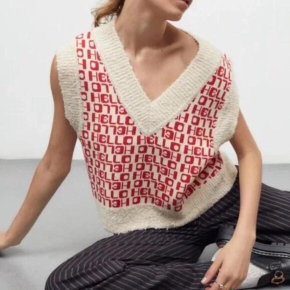 URBAN OUTFITTERS JORDIE HELLO SWEATER VEST - Picture 2 of 4